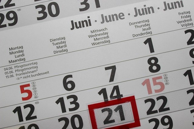 Calendario en relacion a los dias de vacaciones en mexico