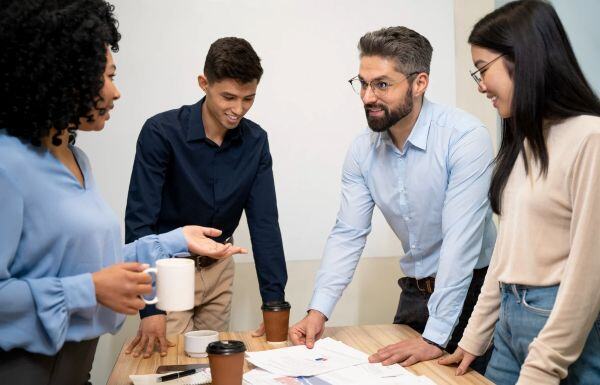 Personal de una empresa discutiendo temas laborales